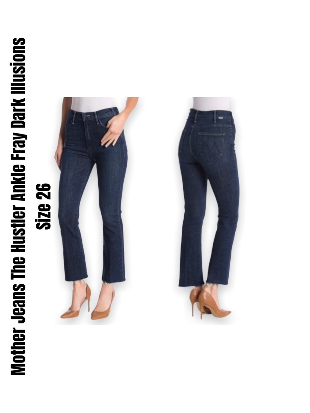 Mother Jeans The Hustler Ankle Fray Dark Illusions Size 26